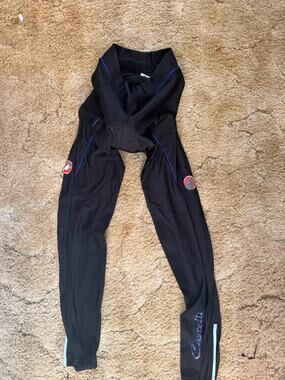 Castelli Women’s Padded Cycling Tights Black Size Medium Ankle Zip